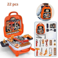 22Pcs Simulation Electric Drill Screwdriver Repair Tools Set with Storage Backpack Kids Pretend Play Tool Bag 2025
