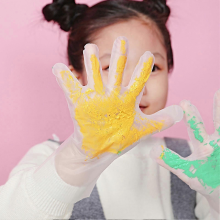 100pcs Kids Food Safe Gloves Transparent for Ages 3-12 Years-XinHanM