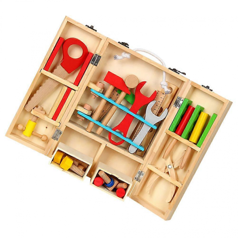 Wood Maintenance Tool Set for Pretend Play - Creative Engineering Toy for Boys, Assorted Color 29.7X20.5CM-image-OPC-PJYVBW2-NEW