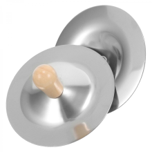 2pcs Silver Finger Cymbals, 9x9x4cm, Grip Design for Dance, Rhythm Development & Performance