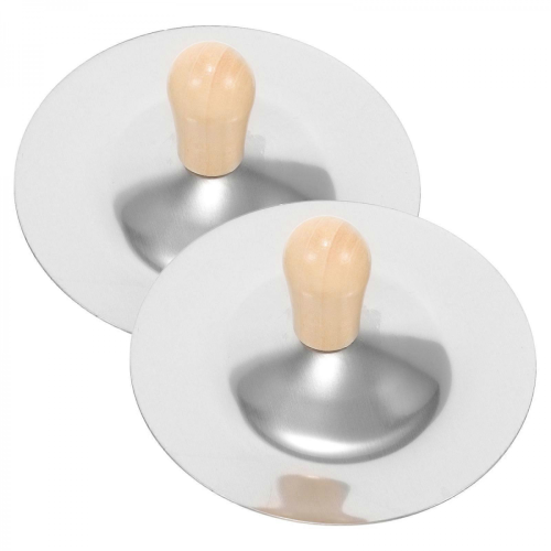 2pcs Silver Finger Cymbals, 9x9x4cm, Grip Design for Dance, Rhythm Development & Performance 1
