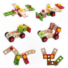 Kids DIY Wooden Tool Kit with Screws and Nuts for Creative Play 11X8X4cm
