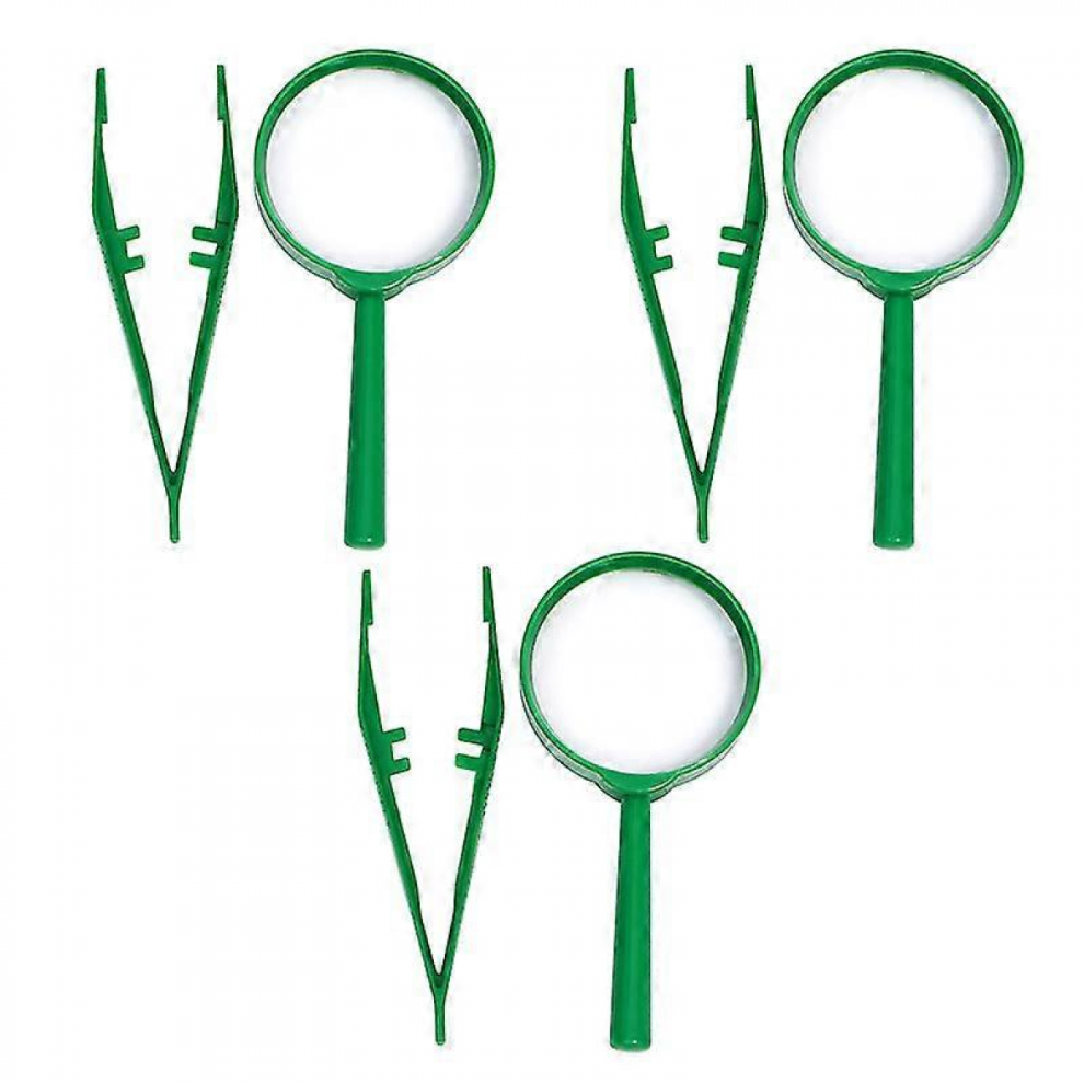 3 Sets Kids Observation Magnifying Glass Tweezers Outdoor Camping Toys for Boys Girls-image-OPC-PJYVC7D-NEW