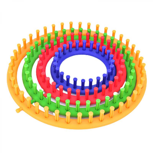 4-Size Round Knitting Loom DIY Kit Plastic Circle Creative Hat Sweater Yellow 29cm 1