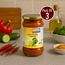 Ashoka Lime Pickle in Olive Oil 300g (Pack of 3) – Authentic Spicy Indian Pickle