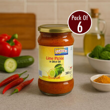 Ashoka Lime Pickle in Olive Oil 300g (Pack of 6) – Authentic Tangy & Spicy Indian Pickle