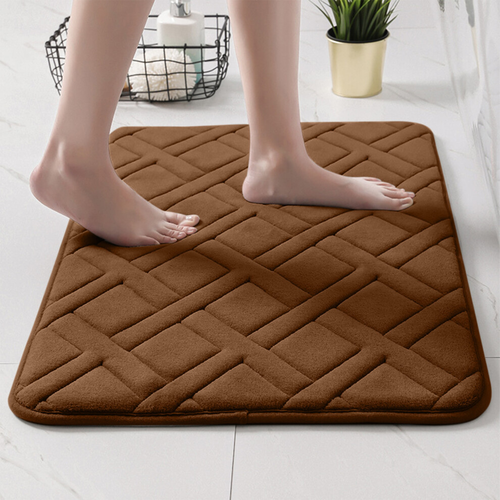 (Coffee) Home Bathroom Absorbent Floor Mat-image-OPC-PJYVN8S-NEW