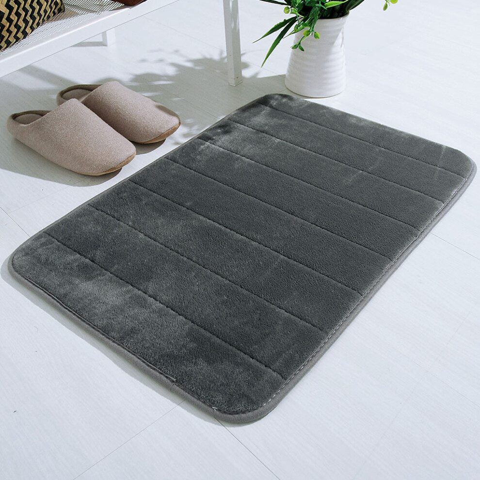 (Gray) Absorbent Soft Memory Foam Bath Mat 50*80cm-image-OPC-PJYVNYD-NEW