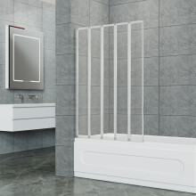 (5-Panel) Folding Bath Shower Screen