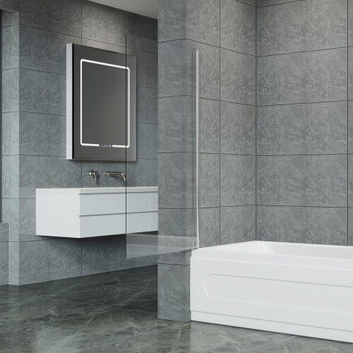 Living And Home 800x1400mm Tempered Glass Bath Shower Screen 1