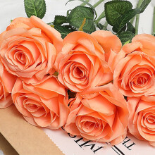 5 Stück Helle Orange Künstliche Seidenrosen Langlebige Dekoration