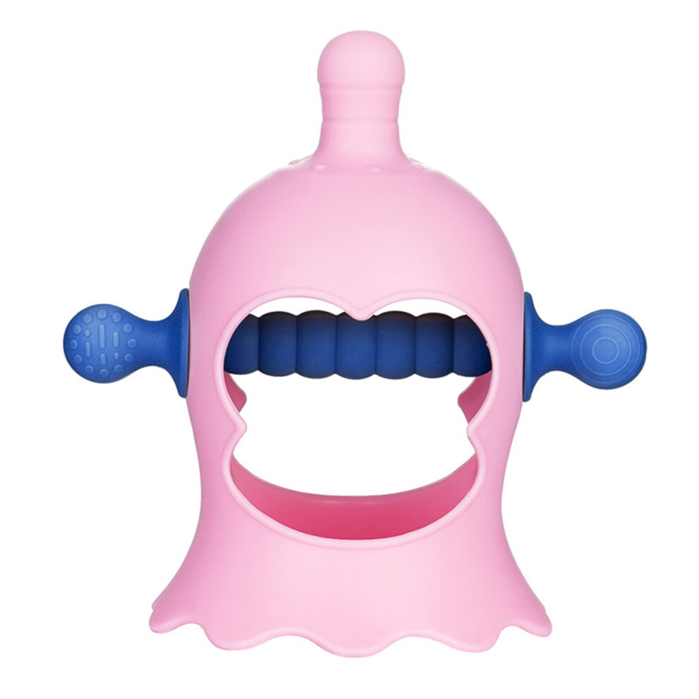 Baby Teether Silicone Safe Burr Free Anti Dropping Pink