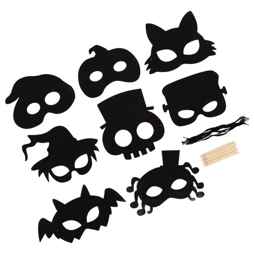 8 Sets Halloween Scratch Mask Art Rainbow Scratch 2