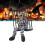 Halloween Scary Skull Cage Prisoner Glowing Eyes 11