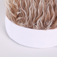 Stirnband-Wig-Hut aus Baumwolle, Haarfarbe Weiß/Braun, Einheitsgröße