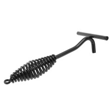 Levantador de tapas de 26 cm, hierro, acabado negro, mango en espiral