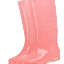 Pink transparente PVC Regenstiefel für Damen Größe 39, rutschfest, wasserdicht, 24,5 cm