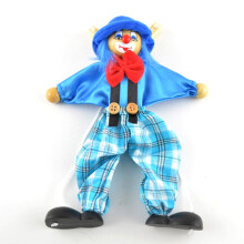 Funny Colorful Pull String Puppet Vintage Clown