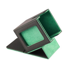 (Black Green) Card Deck Box Holds 100 Cards Baseball Card Premium Sleeved Card Storage Box Black Green