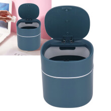 Mini-Schreibtisch-Abfalleimer mit Deckel 14 x 13 cm Blau