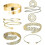(Gold) 6 Pcs Arm Cuffs, Upper Arm With Cuff Bracelets,adjustable Armband Set 1