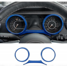 KINZON Lot de 2 housses de tableau de bord Garniture de tableau de bord Bleu ABS Cadrans d'instruments pour Jeep Wrangler 2018-2022 JL JLU Gladiator J