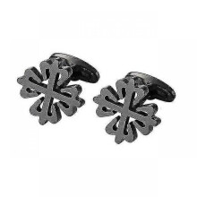 Cufflinks black color crusaders cufflinks matte stainless steel cufflink for mens christmas gifts wedding groom