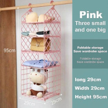 (pink A5) Storage Rack Multi-layer Storage Shelf Bedroom Wardrobe Dormitory Hanging Multi-layer-SYKJ