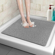 KINZON Tapis de Douche antidrapant, 60X60cm, Tapis de Bain de Scurit Confort Doux avec Trous de Drainage, Tapis de Douche de Massage en PVC pour Zones