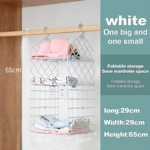 (white A2) Storage Rack Multi-layer Storage Shelf Bedroom Wardrobe Dormitory Hanging Multi-layer-SYKJ