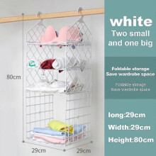 (white A3) Storage Rack Multi-layer Storage Shelf Bedroom Wardrobe Dormitory Hanging Multi-layer-SYKJ