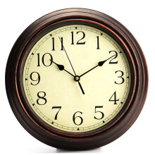 12-Zoll-runde klassische Uhr Retro nicht tickende Quarz dekorative Wanduhr
