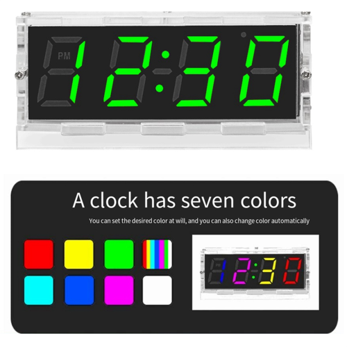 Buntes Digitaluhr-Kit Bunter RGB-Digitalwecker 2