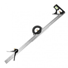 (Upgraded 60cm) Multifunctional Combination of Movable Angle Ruler Set Stainless Steel Multipurpose Horizontal Right Angle Ruler for Woo