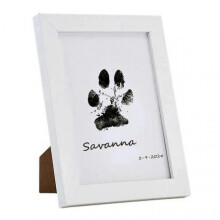 (White) Pet Handprint and Footprint Kit with Frame, DIY Cat Dog Paw Print Kit, Keepsake Gift for Pets