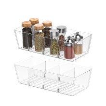Pantry Organizers and Storage Bins Plastic Clear with Dividers