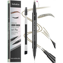 (Light Brown) Natural Brow Eyebrow Pen, New 2-In-1 Dual-Ended Microblading Eyebrow Pencil, with Micro-Fork-Tip and Precise Brush-Tip