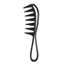 (Black) Wide Tooth Shark Plastic Comb Curly Hair Salon Hairdressing Comb Massage Hair