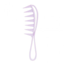 (Lavender) Wide Tooth Shark Plastic Comb Curly Hair Salon Hairdressing Comb Massage Hair