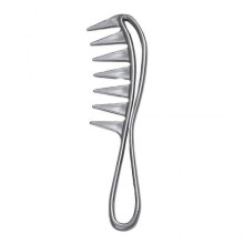 (Gray) Wide Tooth Shark Plastic Comb Curly Hair Salon Hairdressing Comb Massage Hair