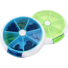 2pcs Pill Box, Portable 7 Days Pill Cases Traygreen And Blue