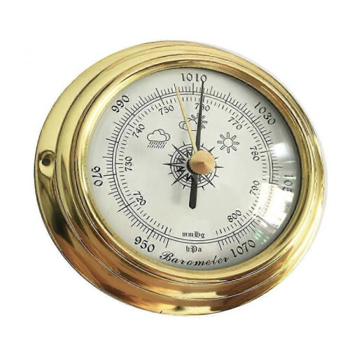 4 Pcs Marine Wall Mounted Barometer Clock Meter Thermometer Hygrometer Kit 2