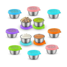 12pcs 1.6oz Salad Dressing Containers To Go with Lids, Leak Proof Condiment Container, Reusable Con