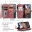 (Red) Multifunctional Leather Case For iPhone 15 Pro 2