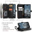 (Black) Multifunctional Leather Case For iPhone 15 Pro 3
