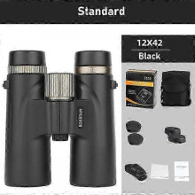 (Black Standard) 12x42 Binoculars Professional HD Telescope Powerful Long Range BAK4 Prism For Hunting Outdoor Camping ED Lens IPX7 Waterproof
