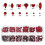 3 Box 12 Grid Mixed Flat Bottom Glass Shaped Drill Diy Design Manicure Tools Red 2