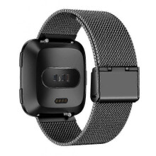 (Black) Luxury Milanese Band for Fitbit Versa/Versa 2/Versa Lite,Stainless Steel Watch Strap Replacement