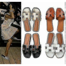 (EU 39, BROWN) Women's Summer Slippers, Outerwear, All-match Flip Flops, Beach Flat Sandals And Slippers