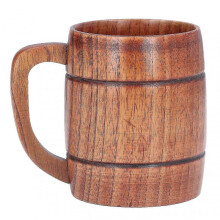 300ml Wooden Cup with Handle, Anti-Scalding Coffee Mug for Home Office